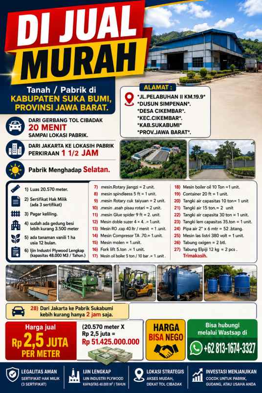 jual tanah murah di daerah sukabumi