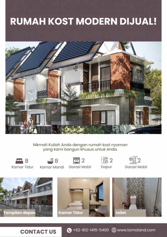 kos kosan 8 kamar dijual lokasi strategis malang kota