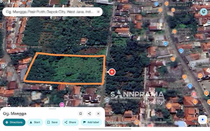 lahan emas 4 738m2 di pasir putih sawangan tanah datar