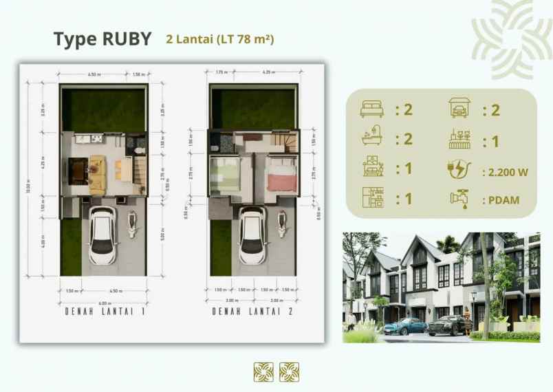 rumah 2 lantai model klasik modern di malang