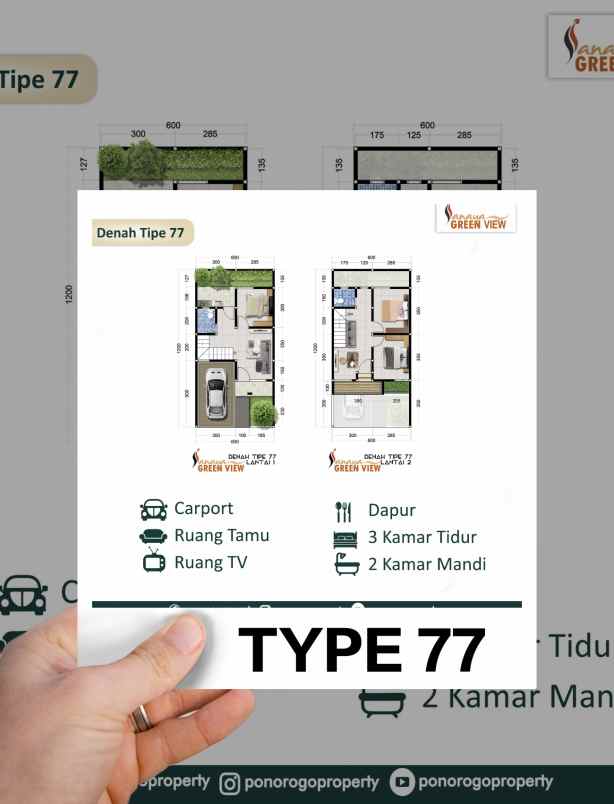 rumah di jalur utama ponorogo