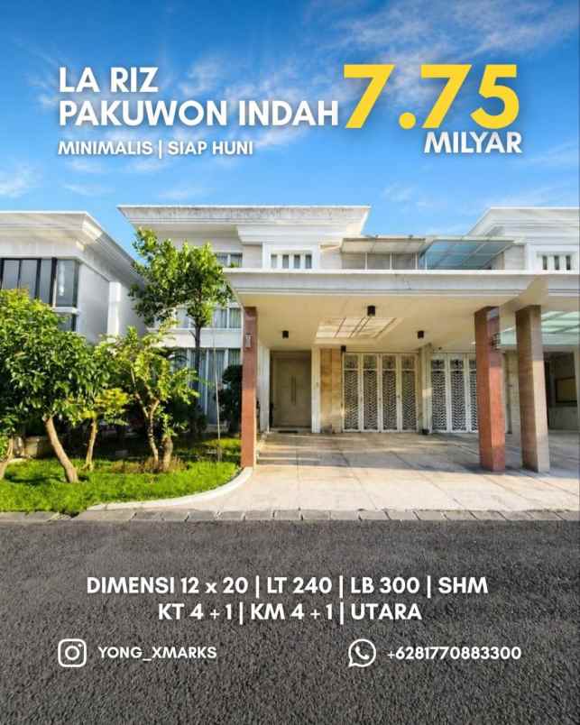 rumah la riz pakuwon indah strategis siap huni