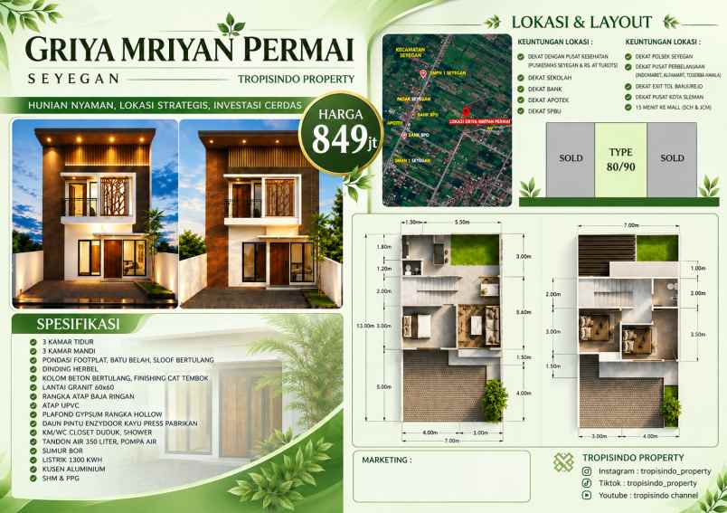 rumah mewah 15 menit ke pusat kota yogyakarta
