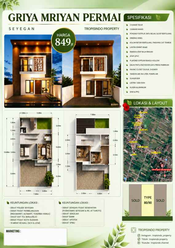 rumah mewah 15 menit ke pusat kota yogyakarta