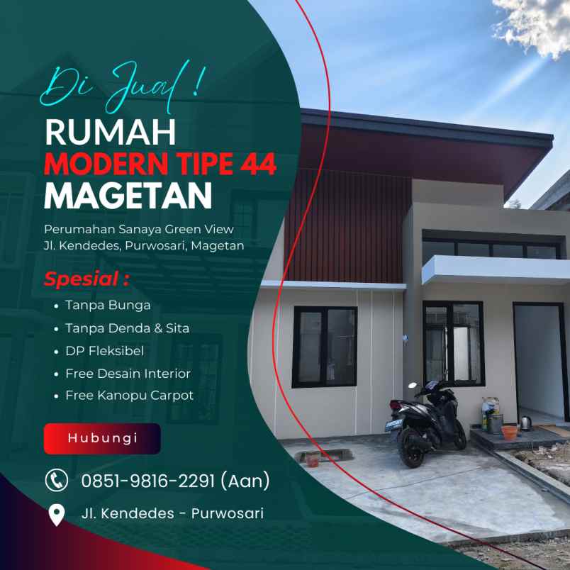 rumah modern minimalis di magetan kota promo free shm