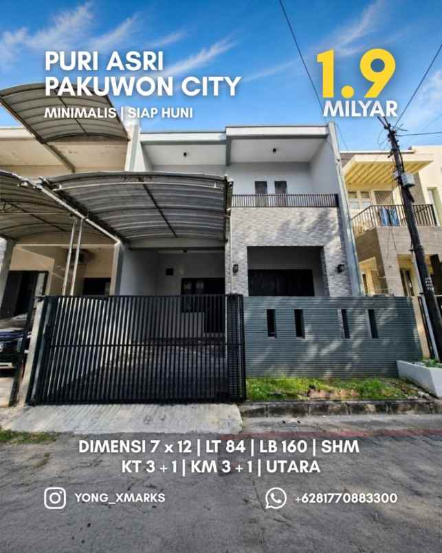 rumah puri asri pakuwon city minimalis siap huni