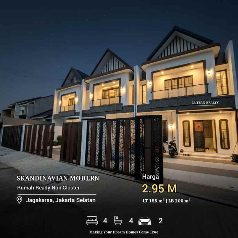 rumah skandinavian jagakarsa non cluster