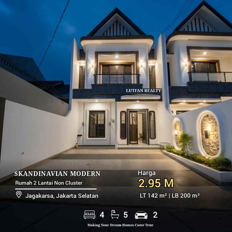 rumah skandinavian jagakarsa non cluster