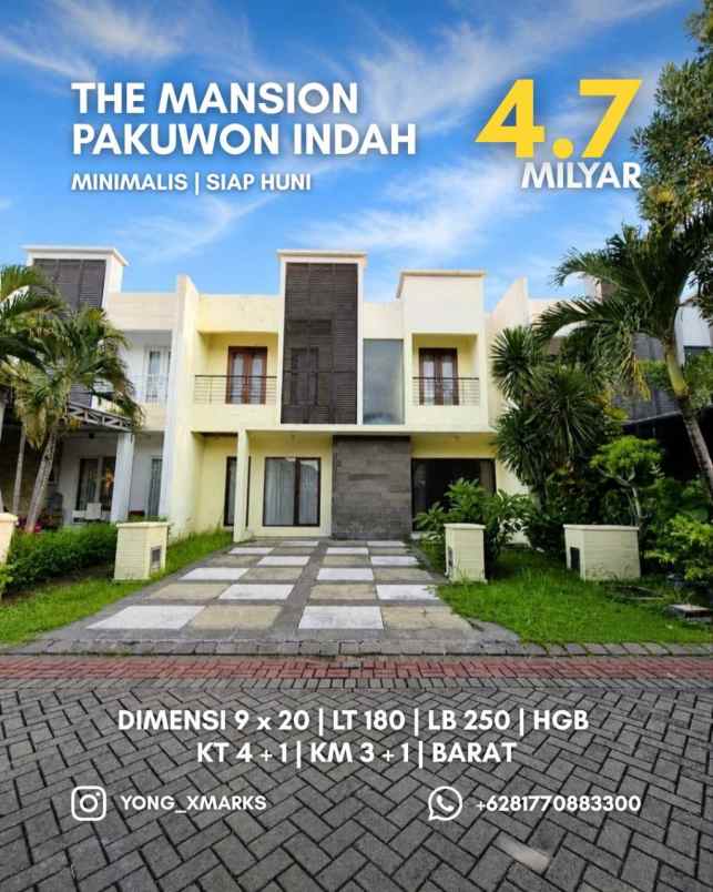 rumah the mansion pakuwon indah strategis siap huni