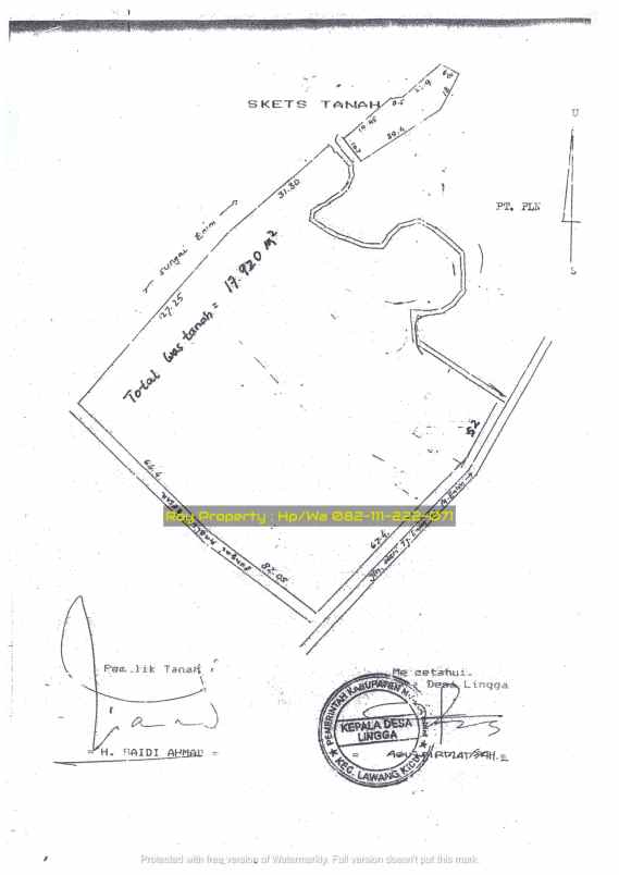 tanah jl lingga raya tanjung
