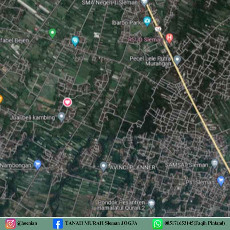 tanah kaveling shm barat pasar sleman mulai 193 juta