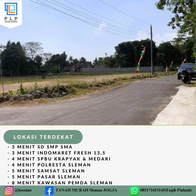 tanah kaveling shm barat pasar sleman mulai 193 juta