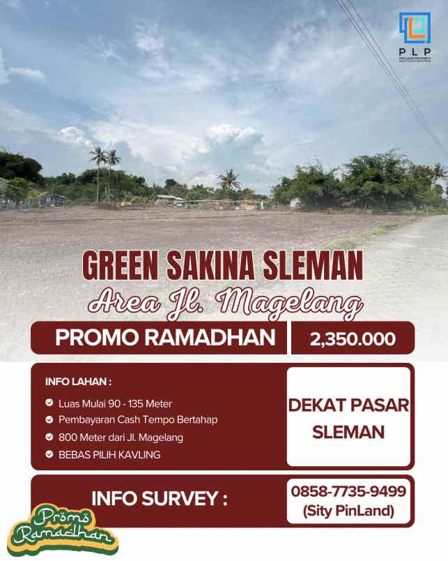 tanah kavling mulai 200 jutaan dekat pasar sleman