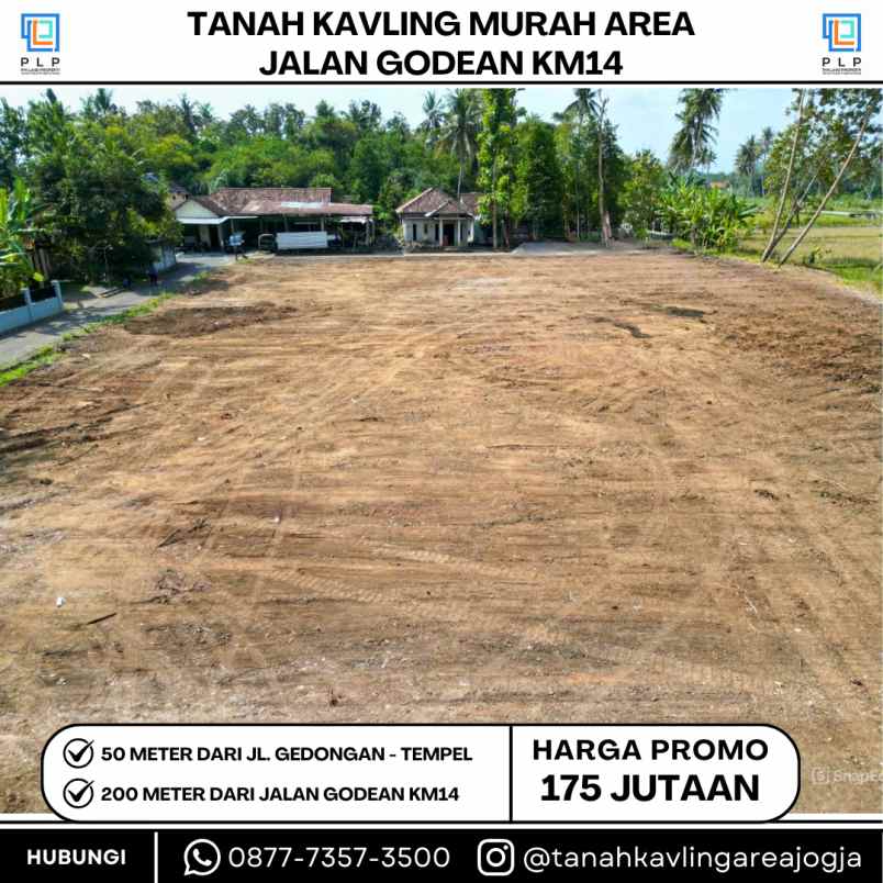 tanah kavling murah dan asri dekat jalan godean km14
