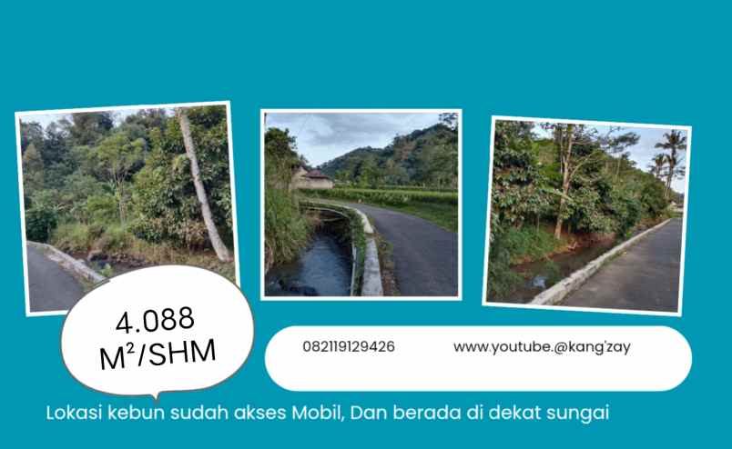 tanah kebun dekat sungai cijambe subang