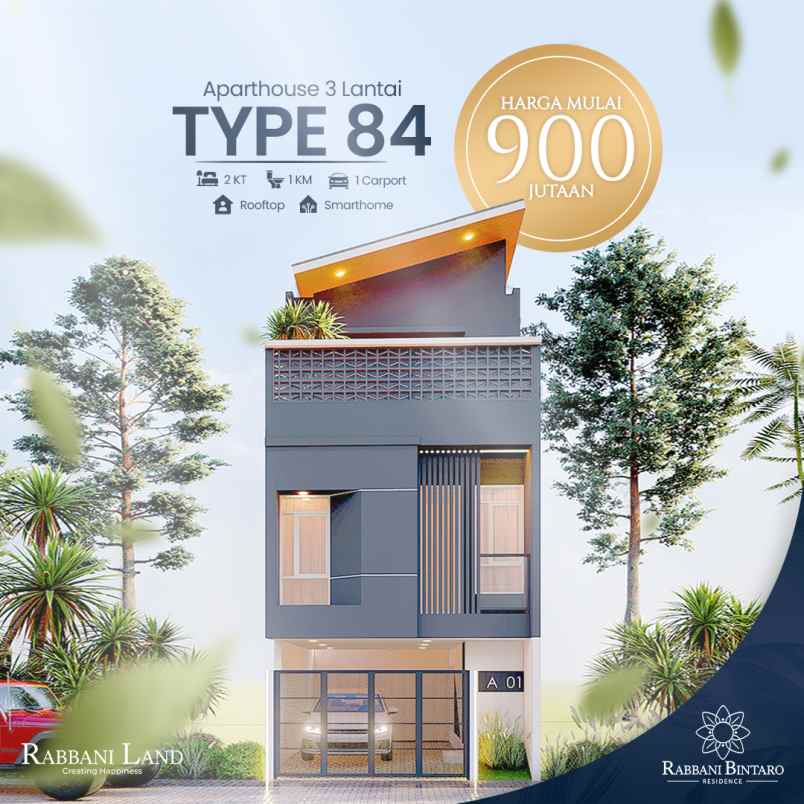 townhouse rumah 3 lantai di lokasi premium bintaro
