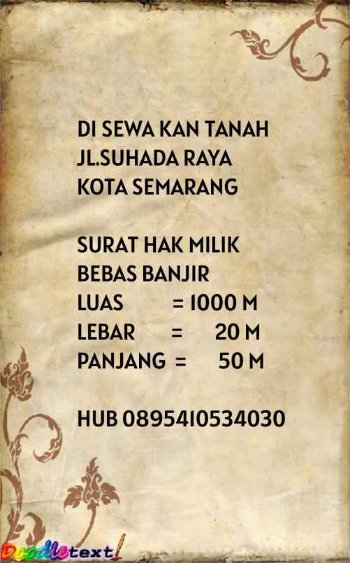 di sewakan tanah syuhada raya