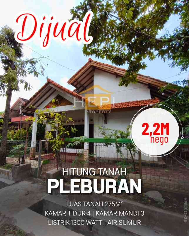 dijual hitung tanah di pleburan semarang