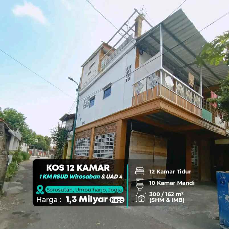 dijual kost dekat uad rsud