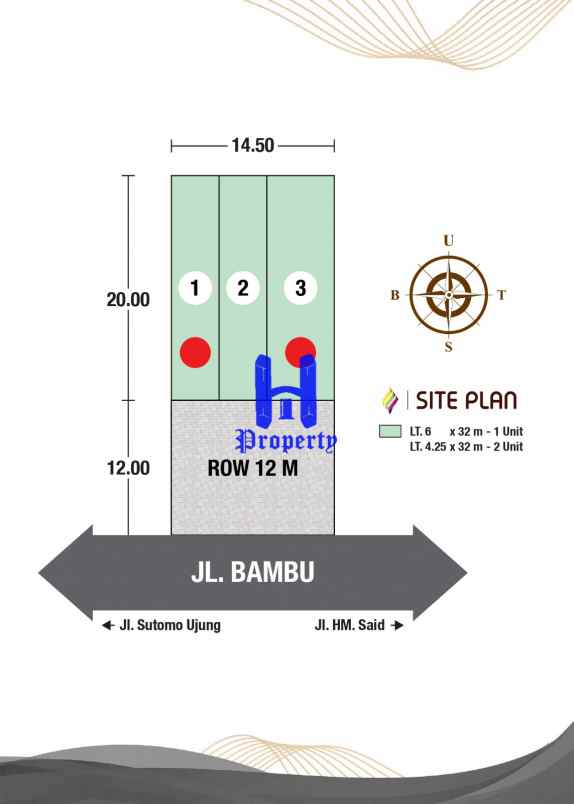 dijual ruko gudang kantor sutomo lumiere jalan bambu