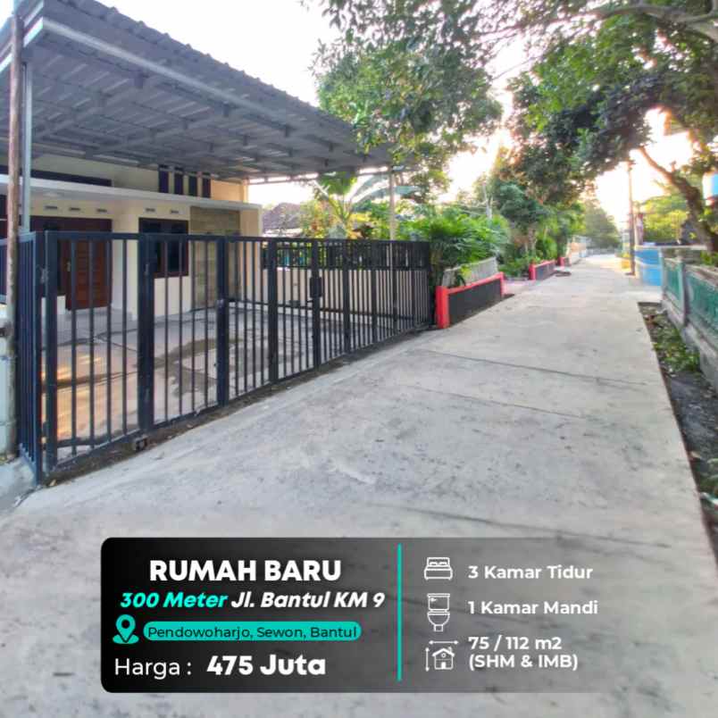 dijual rumah 300 meter ke jl bantul km 9