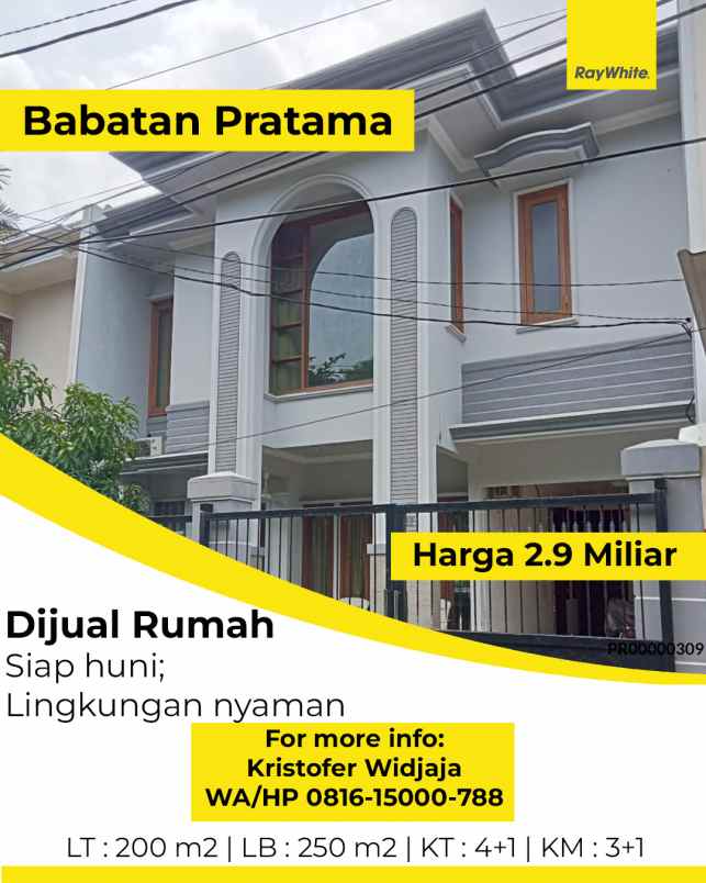dijual rumah babatan pratama