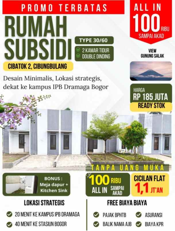 dijual rumah cibatok2 cibungbulang bogor