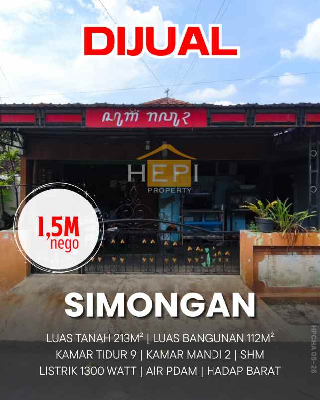dijual rumah di gedung batu simongan semarang