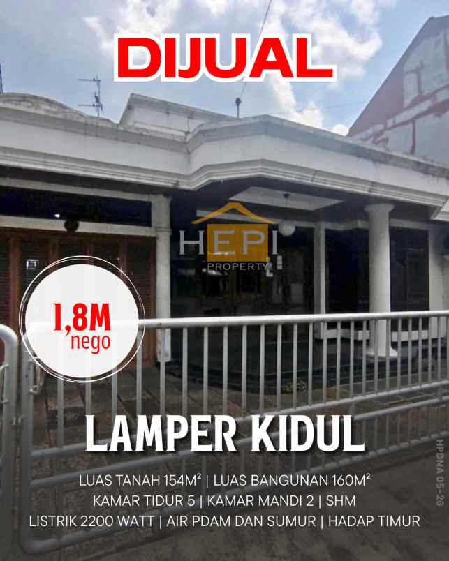 dijual rumah di lamper kidul semarang selatan