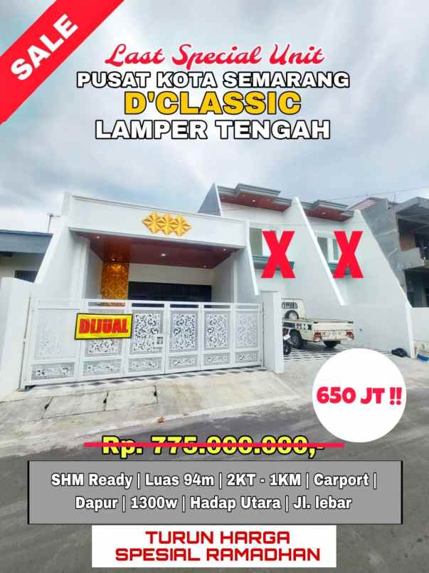 dijual rumah di lamper tengah semarang