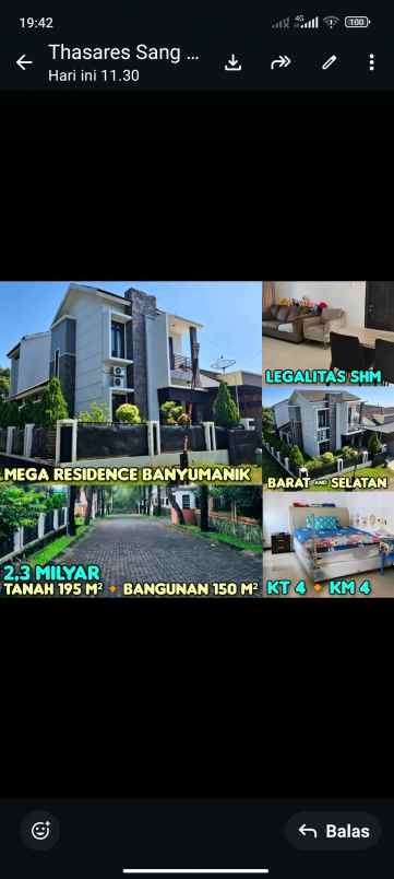 dijual rumah di mega residence semarang