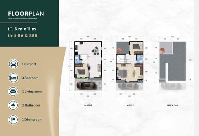 dijual rumah jalan bersama tol bandar