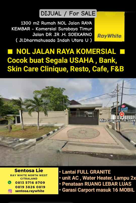 dijual rumah jalan dr ir h soekarno