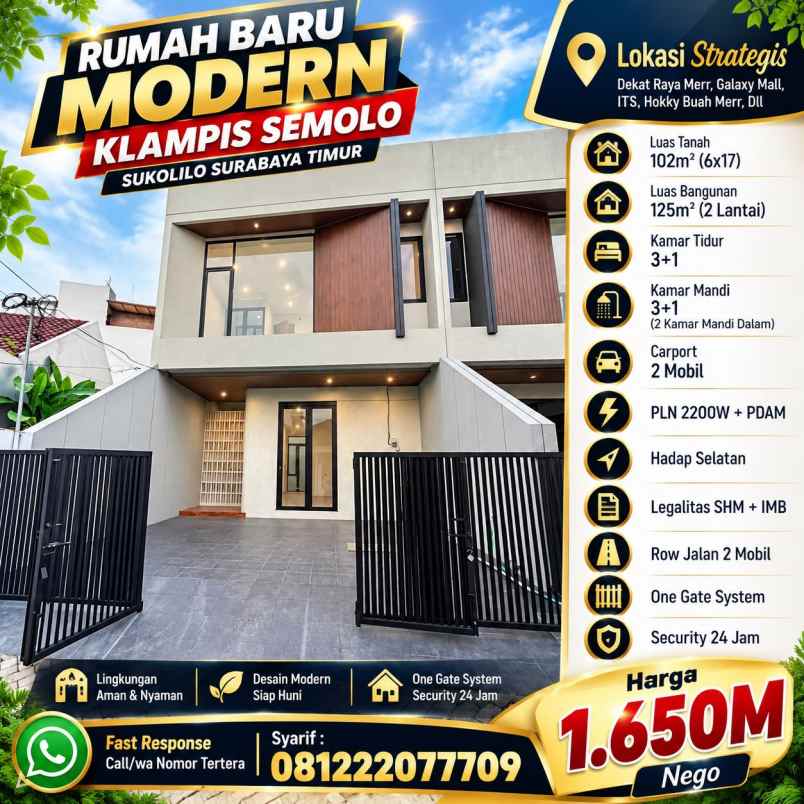 dijual rumah klampis semolo