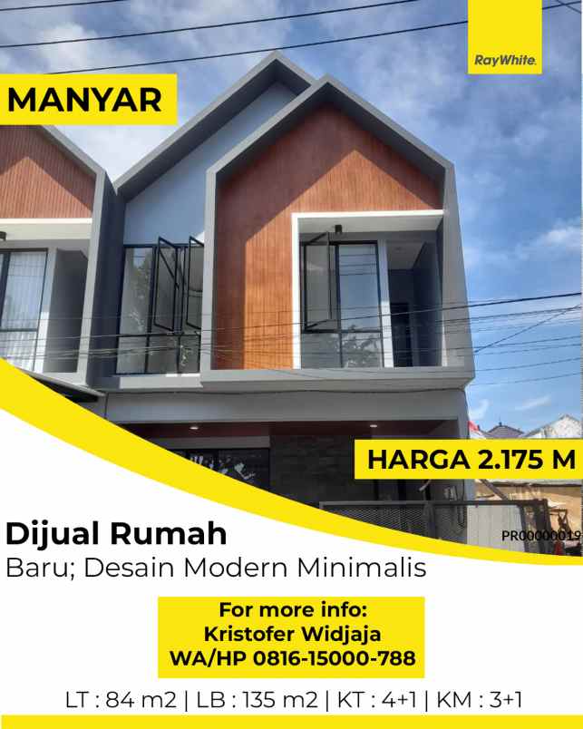 dijual rumah manyar tirtoyoso utara