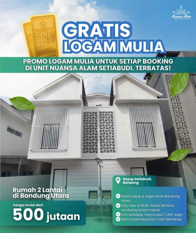 dijual rumah nuansa alam setiabudi