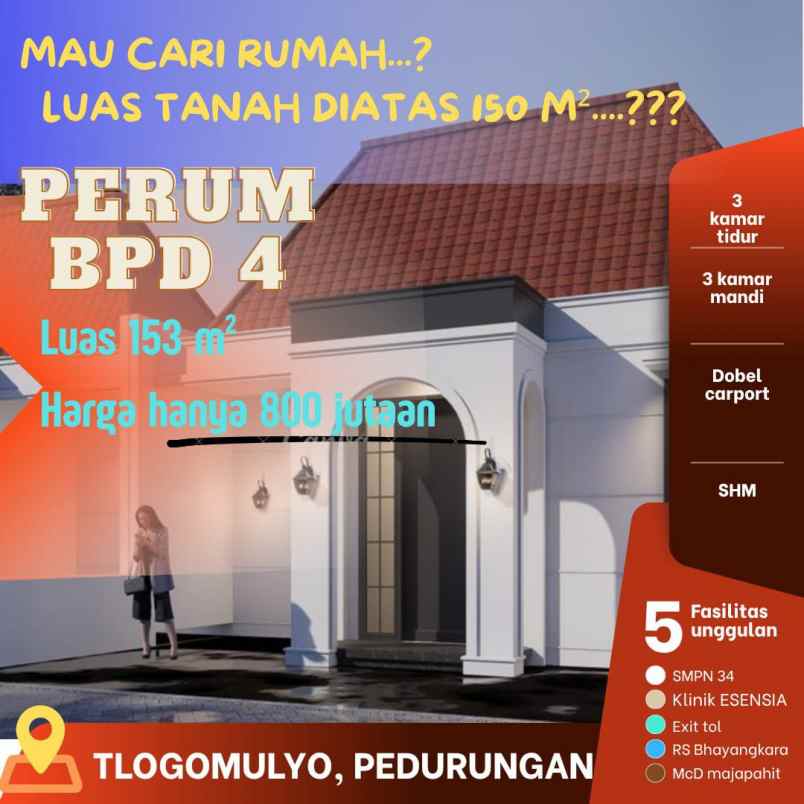 dijual rumah tlogomulyo pedurungan semarang