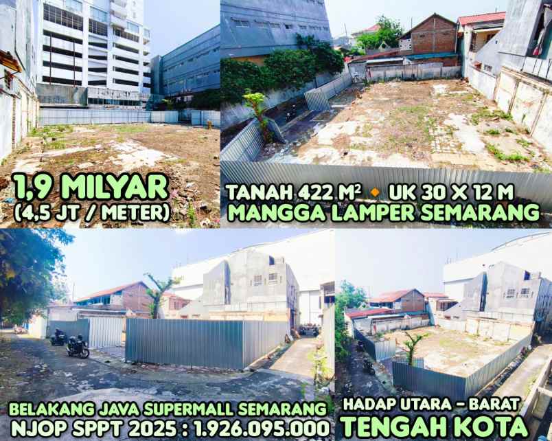 dijual tanah di jl mangga semarang
