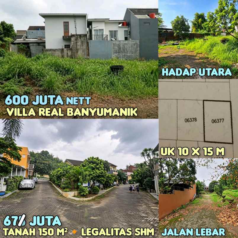 dijual tanah di perum villa real banyumanik semarang