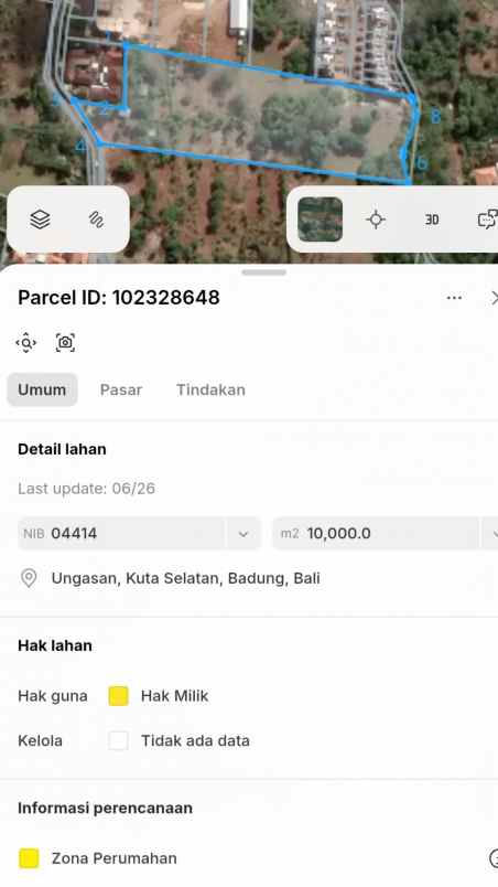 dijual tanah jl pura matsuka