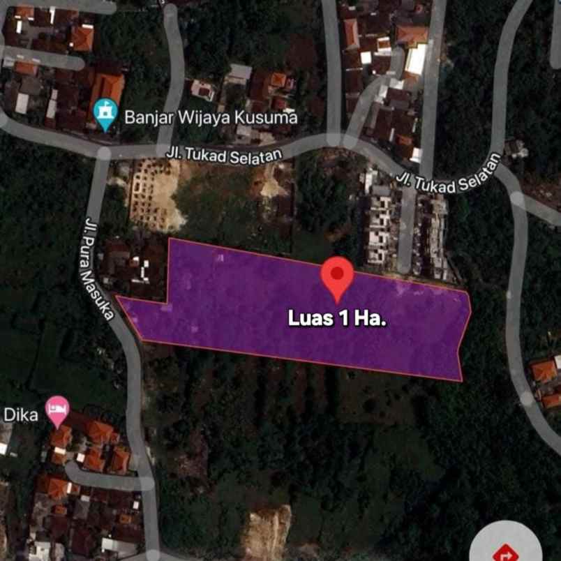 dijual tanah jl pura matsuka
