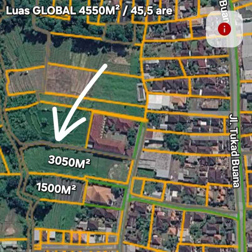 dijual tanah jl tukad buana