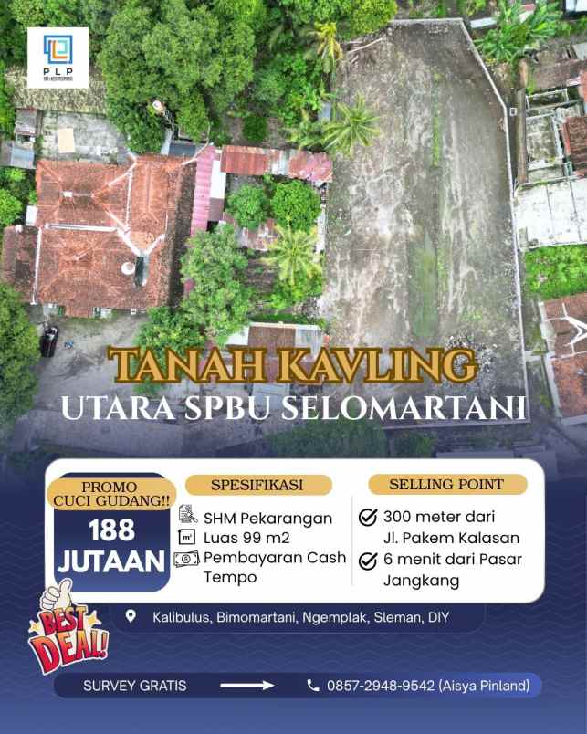 dijual tanah kalibulus bimomartani