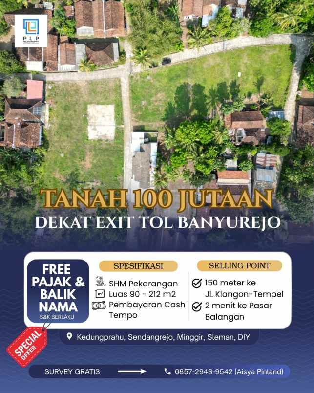 dijual tanah kedungprahu sendangrejo