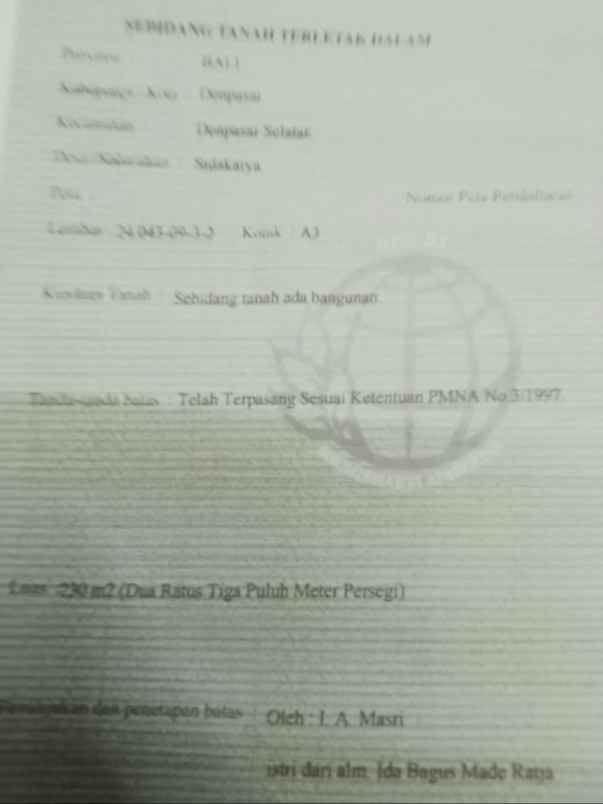 dijual tanah kertha petasikan