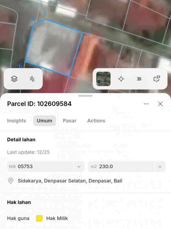 dijual tanah kertha petasikan
