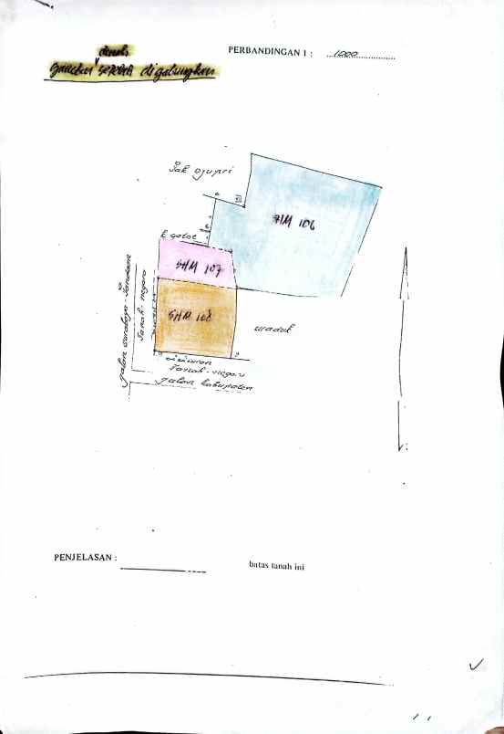 dijual tanah kosong shm