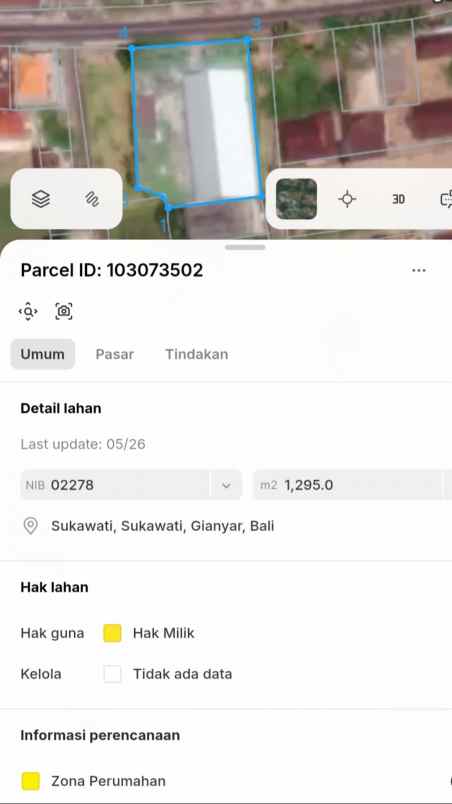 dijual tanah pantai purnama