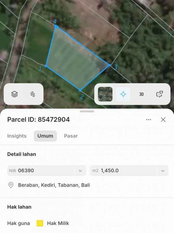 dijual tanah pedungan
