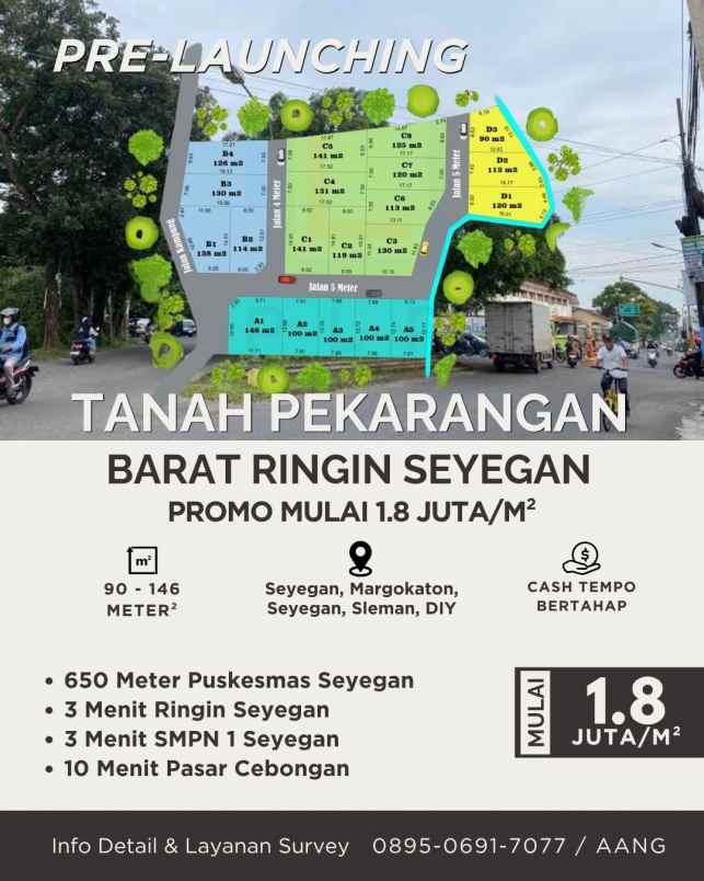 dijual tanah seyegan barat ringin